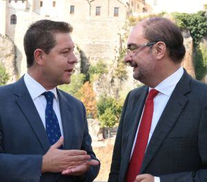 García-Page y Lambán durante su encuentro en Cuenca