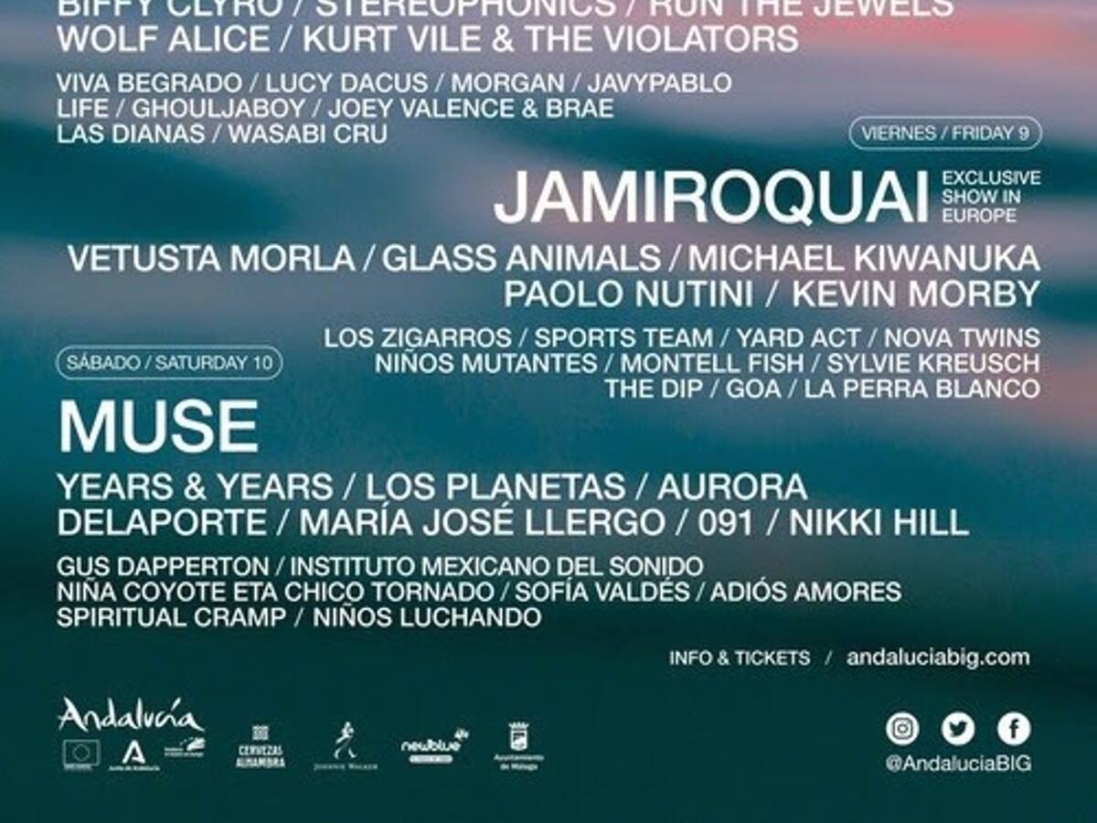 El Andalucía Big Festival de Málaga cierra el cartel y pone a la venta las entradas
