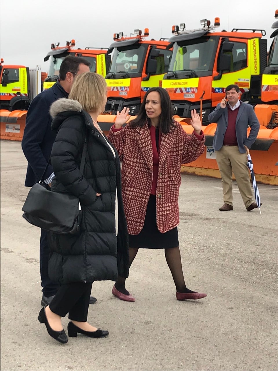 Mercedes González en el Centro de Mantenimiento de la A-6 en Las Rozas