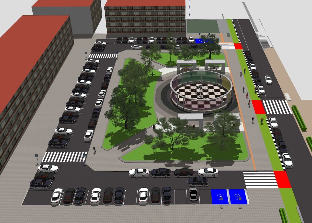 Recreación de cómo quedaría la plaza Blas Domingo Llidó con la propuesta del PSOE de Alcoy.