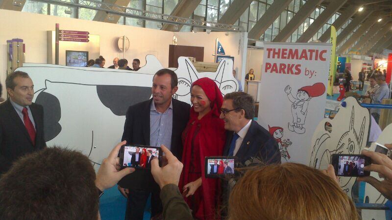 Sandro Rosell amb l'alcalde de Lleida, Àngel Ros, a la fira Innocamping - Jordi Sebastià