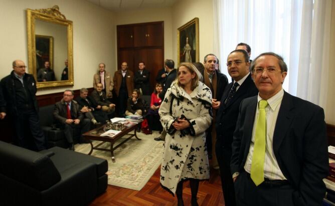 Feliciano Trebolle y un grupo de jueces en la huelga de 2009