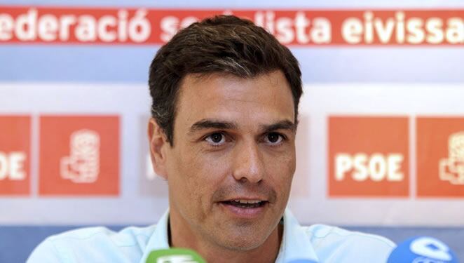 El secretario general del PSOE, Pedro Sánchez, durante una rueda de prensa.