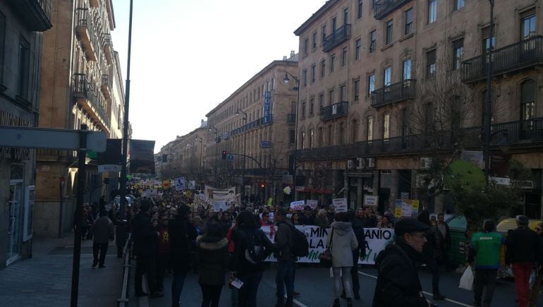 Inicio de la manifestación en la Gran Vía.