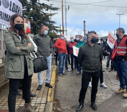 Lorena de Podemos, presente en la protesta