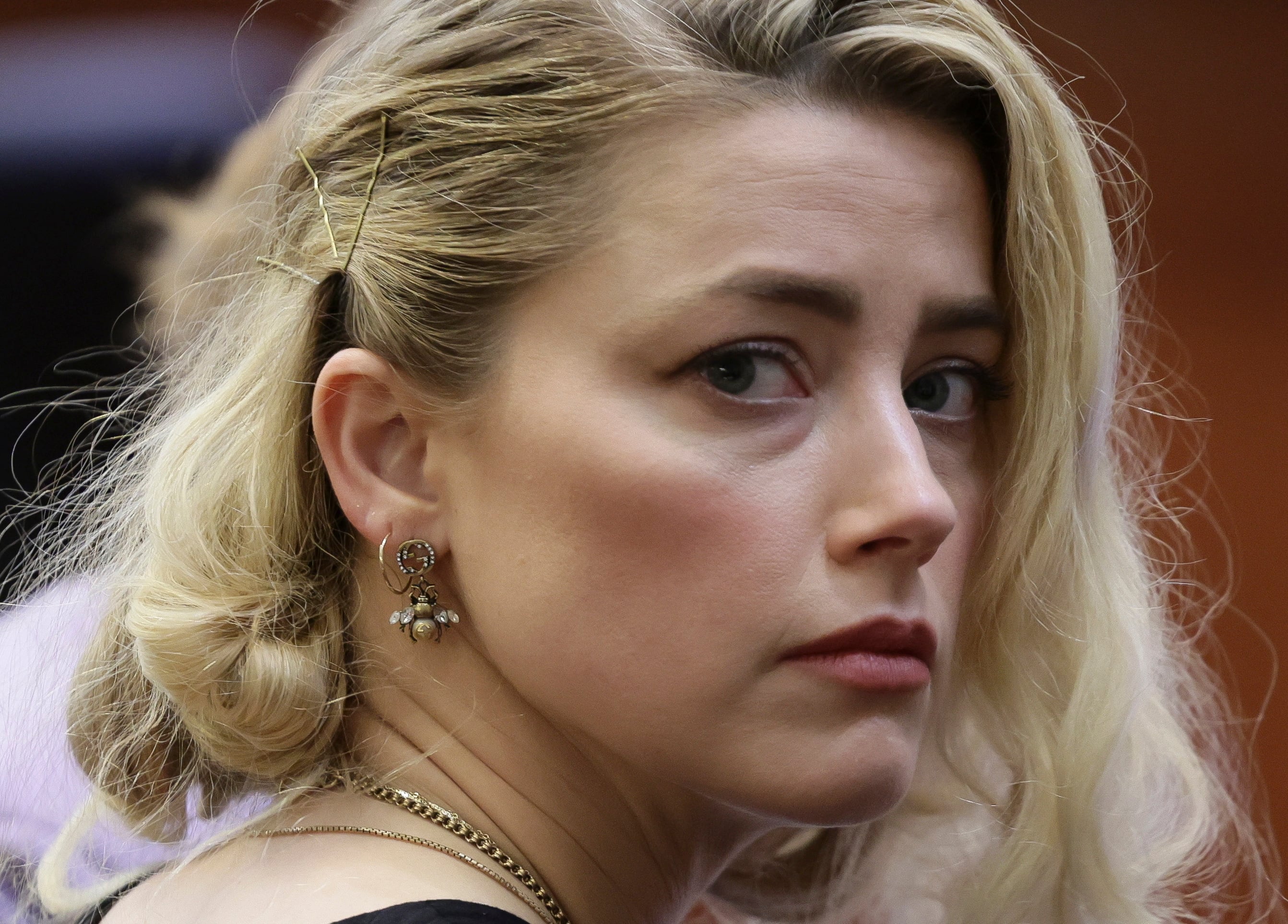 La actriz Amber Heard durante el juicio contra Johnny Depp