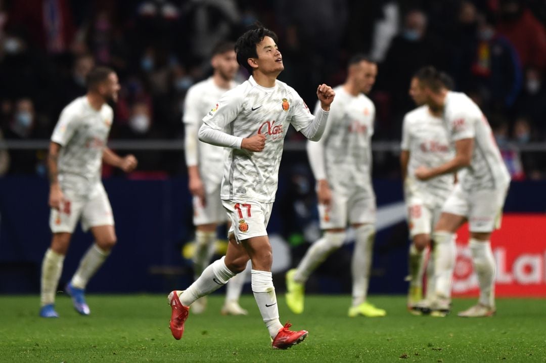 Kubo celebrando su gol frente al Atleti