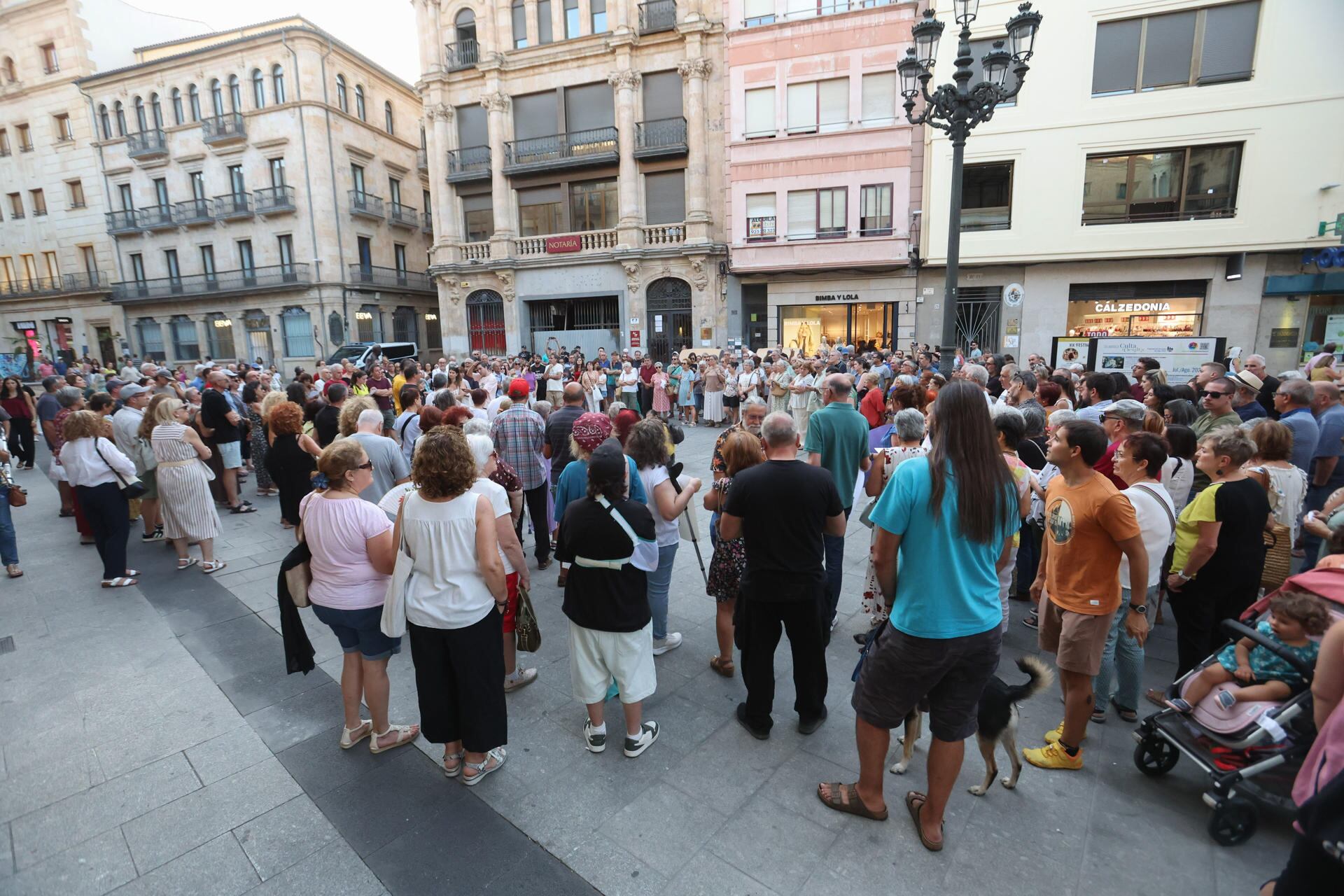 Segunda manifestación en Salamanca para pedir la dimisión de Mañueco y Quiñones por la mala gestión de los incendios que en quince días han asolado León, Zamora y, en menor medida, Salamanca. EFE/JM García