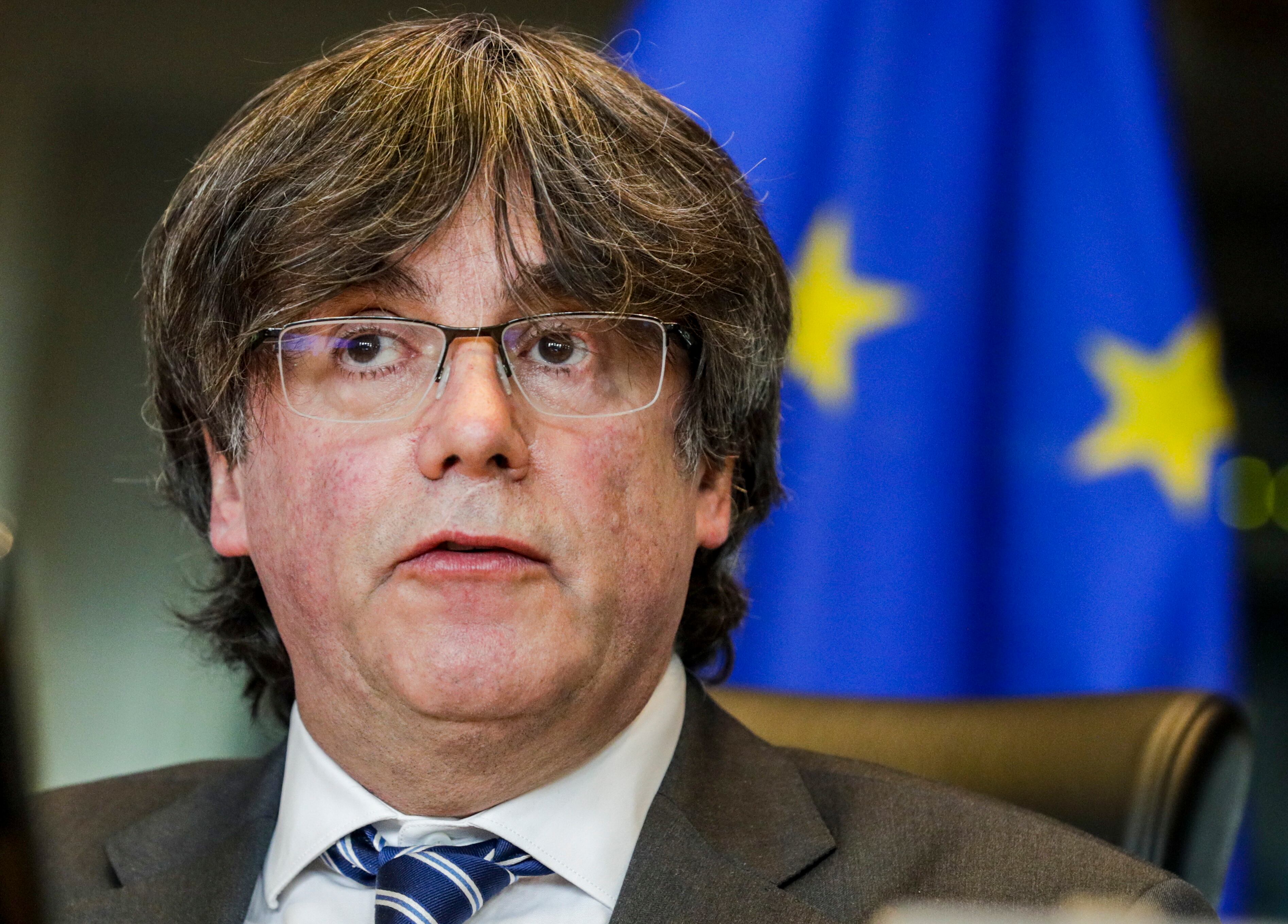 Carles Puigdemont durante una rueda de prensa en Bruselas