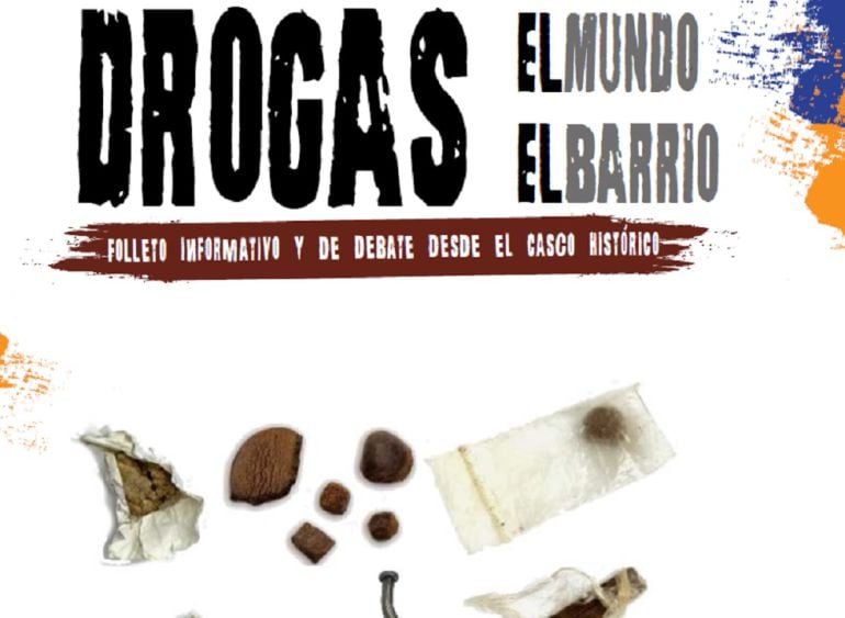 Portada del folleto municipal sobre drogas distribuido en el Casco Histórico de Zaragoza 