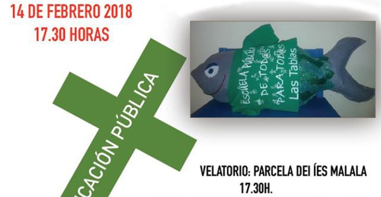 Cartel del acto por la educación pública en Las Tablas de Madrid