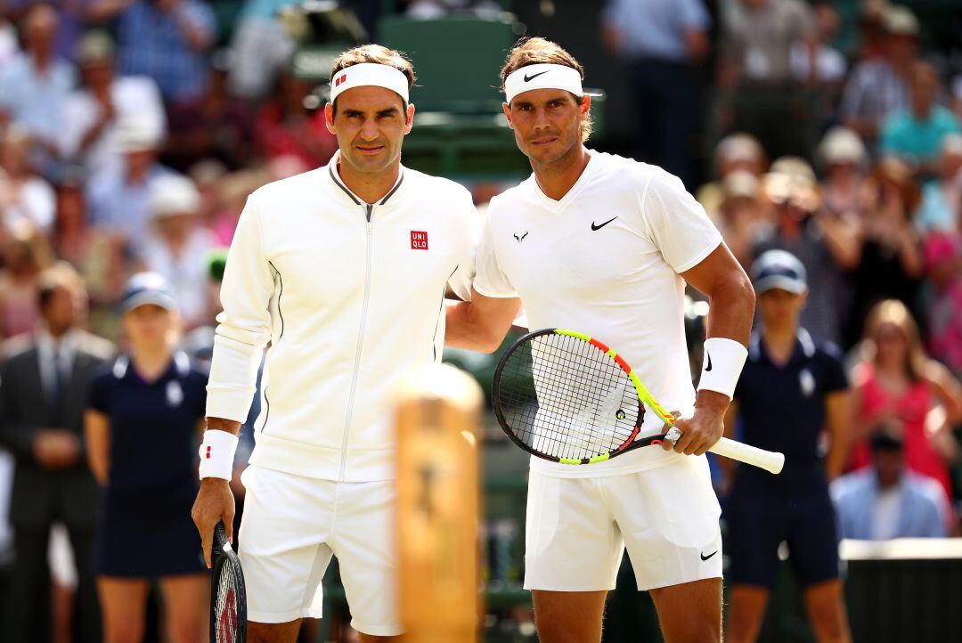 Roger Federer y Rafael Nadal antes de su enfrentamiento número 40.