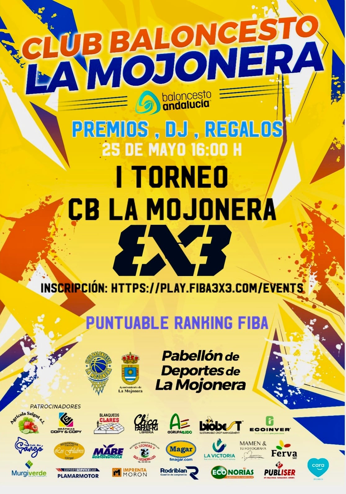 Cartel del torneo 3x3 en La Mojonera