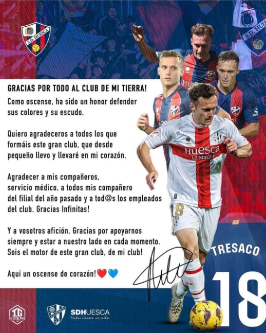 Despedida de Rafa Tresaco de la SD Huesca