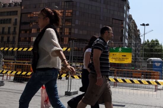 Obres de remodelació de l'estació de Passeig de Gracia