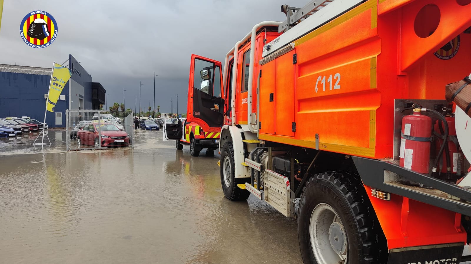 Bomberos de Gandia intervienen durante la DANA "Alice" en el polígono Alcodar