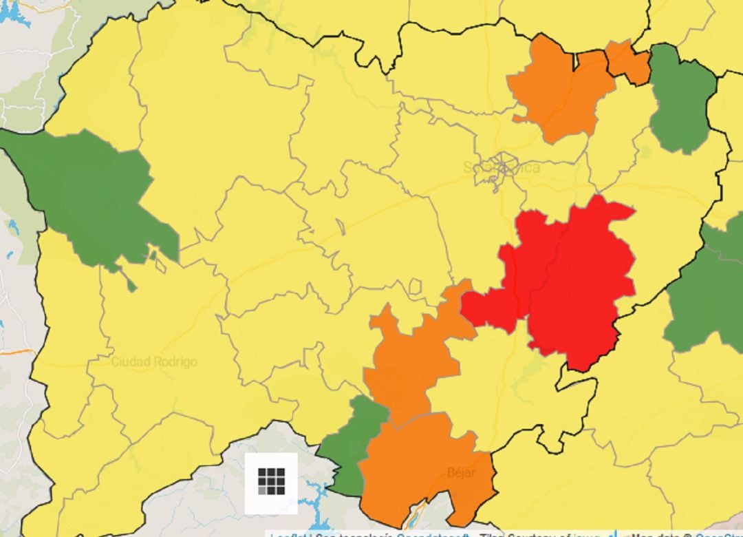 Incidencia del coronavirus durante la última semana en Salamanca.