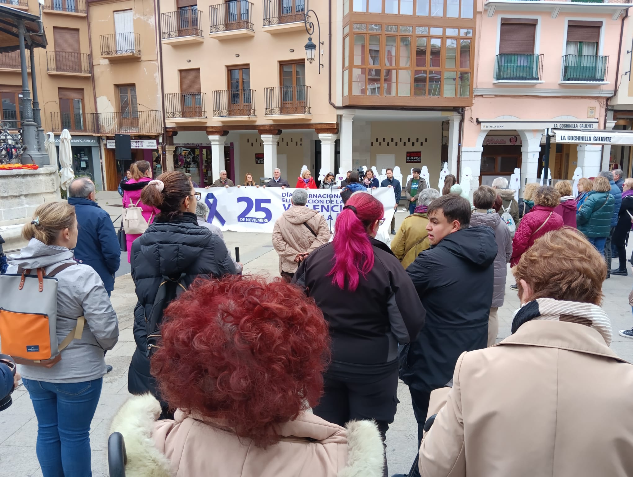 Lectura del manifiesto en la Plaza Mayor de Aranda