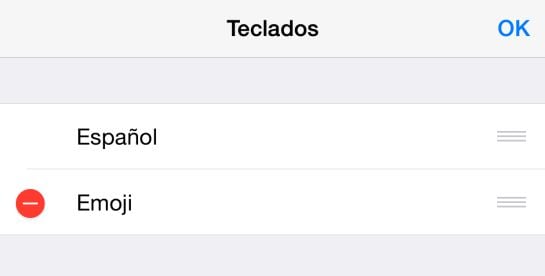 Los teclados del iPhone se pueden eliminar si no se les da uso