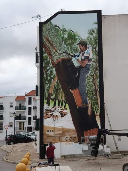 El primer mural que se creó buscaba homenajear a los corcheros del municipio