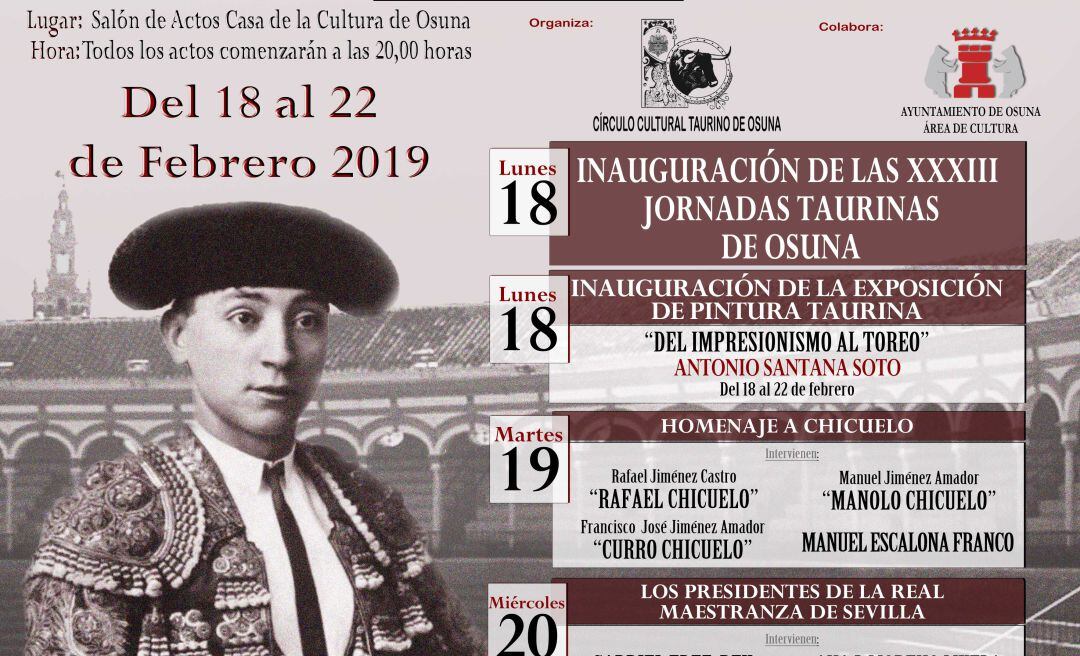 Detalle del cartel anunciador de la XXXIII Jornadas Taurinas de Osuna