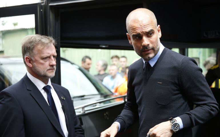 Pep Guardiola, tras un partido reciente con el City