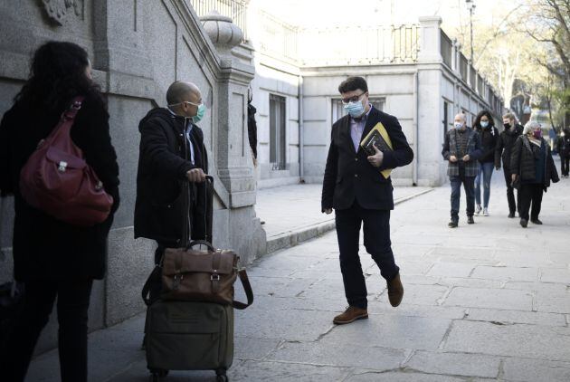 El diputado de ERC Joan Josep Nuet a su llegada al Tribunal Supremo, en Madrid (España), a 24 de marzo de 2021