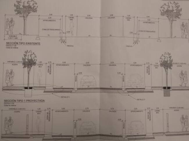 En el proyecto redactado por los técnicos figuran las dimensiones que tenía la avenida hasta enero y las proyectadas para su reurbanización