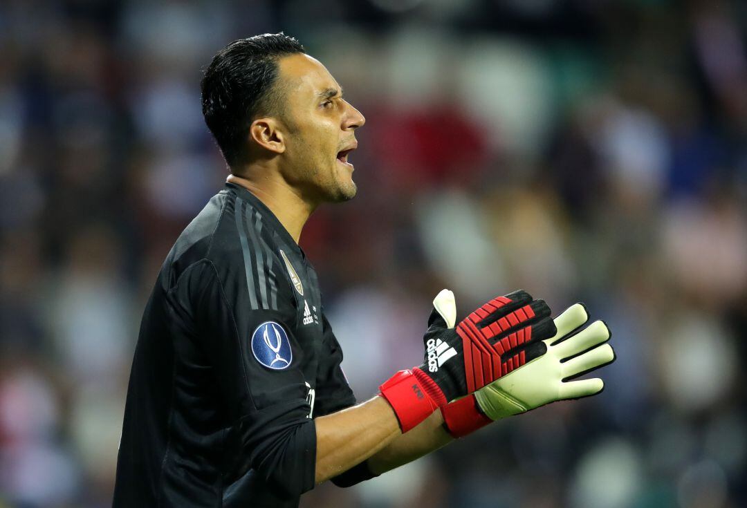 Keylor Navas durante un encuentro con el Real Madrid.