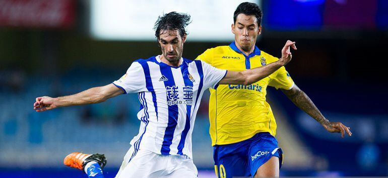 Carlos Martínez durante uno de sus últimos partidos con la Real