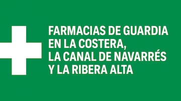 Farmacias de Guardia en La Costera, La Canal de Navarrés y La Ribera Alta