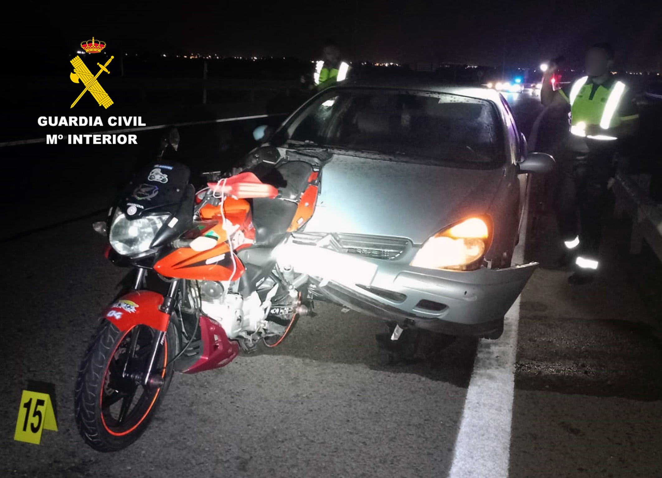 Accidente en el que resultó fallecido un motociclista
