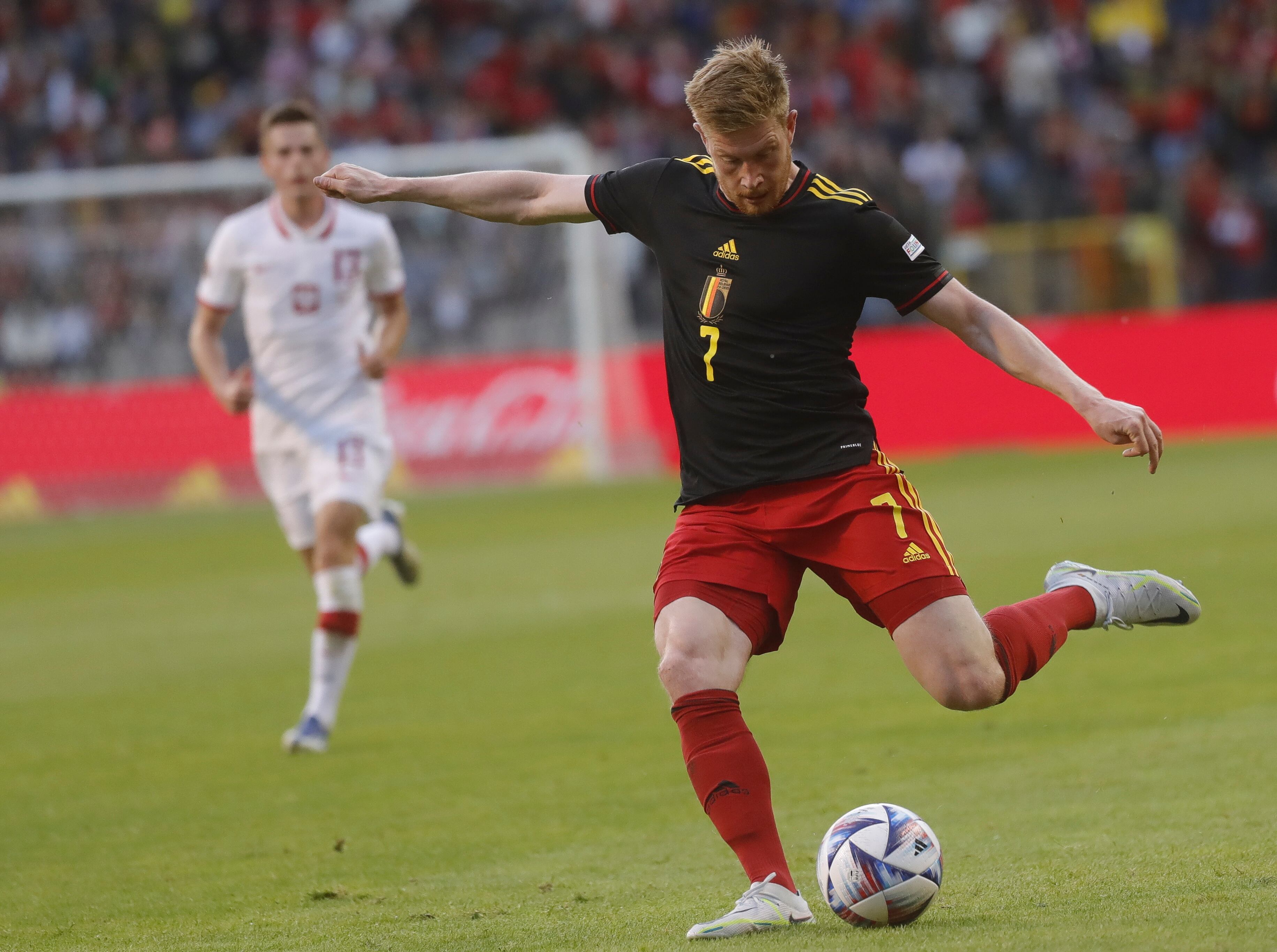 Kevin De Bruyne en un partido con la selección belga