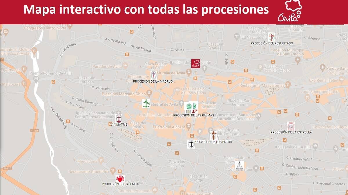 Las procesiones de Semana Santa recorren de nuevo el casco histórico de Ávila