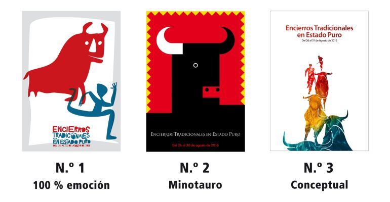 100% Emoción, Minotauro o Conceptual se convertirá en el cartel de los Encierros 2016 gracias a la participación ciudadana