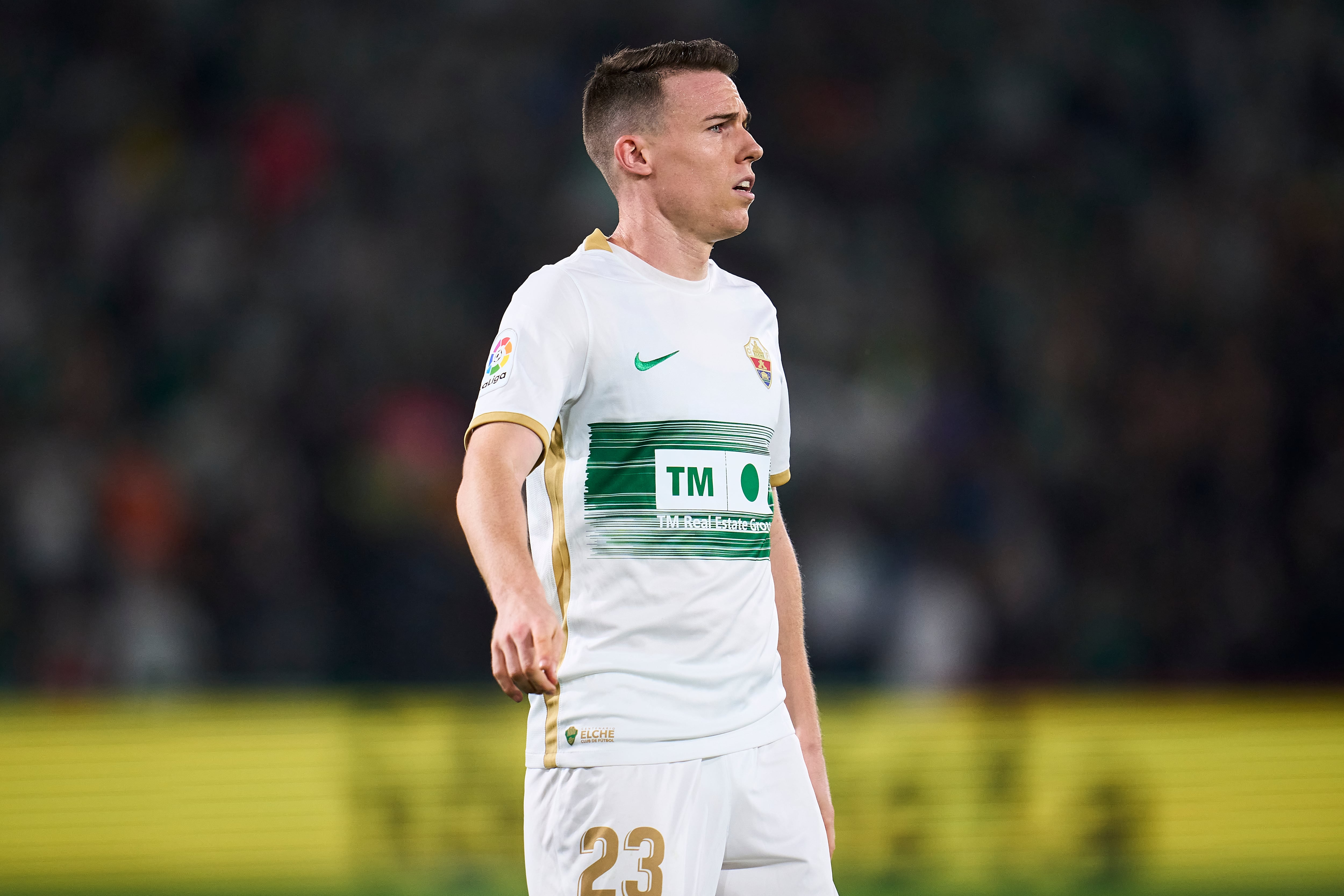 Carlos Clerc, durante el encuentro del Elche CF ante el Real Madrid.