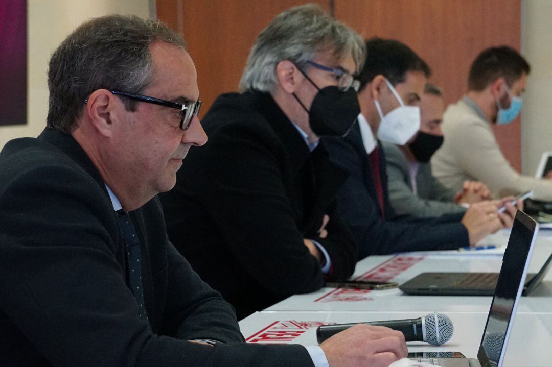 Antonio Rubio, Francisco Cobacho, Daniel Moreno, Francisco Miró y Álvaro Ruiz en la Junta de Accionistas