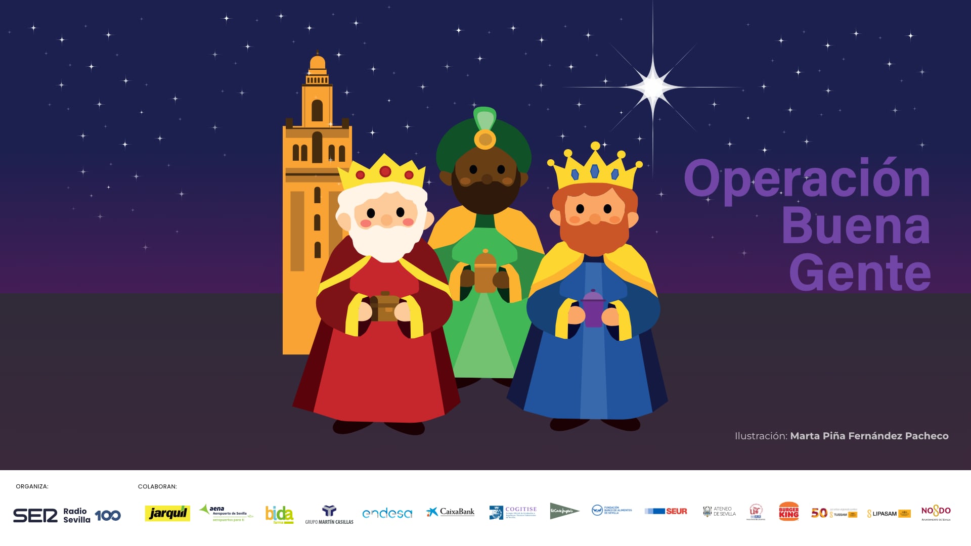 Obra de Marta Piña Fernández Pacheco para ilustrar la Operación Buena Gente de Radio Sevilla 2025