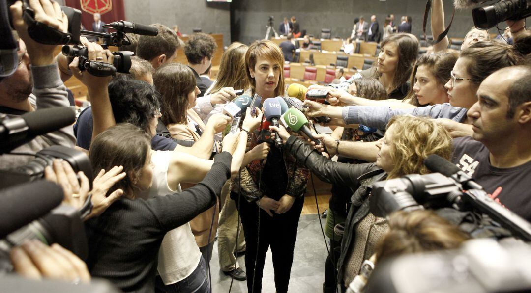 Ainhoa Aznárez el día en el que fue elegida presidenta del Parlamento de Navarra