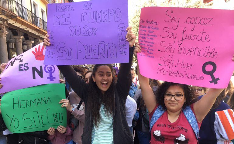 Imagen de los estudiantes en la concentración de Valladolid