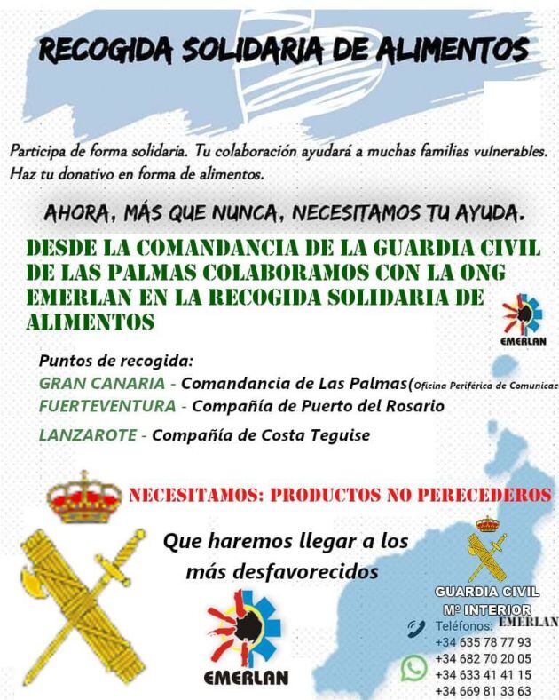 Cartel informativo sobre la recogida de alimentos.