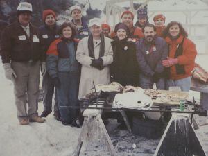 Grupo de Arkansas Travellers en la campaña de apoyo a Bill Clinton de 1992