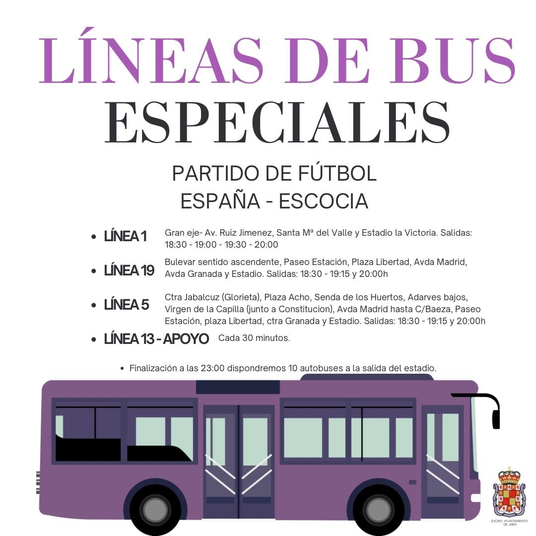 Líneas especiales de autobuses