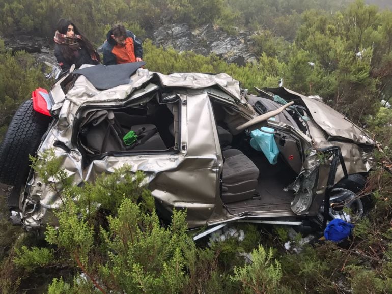 El vehículo, en el lugar del accidente