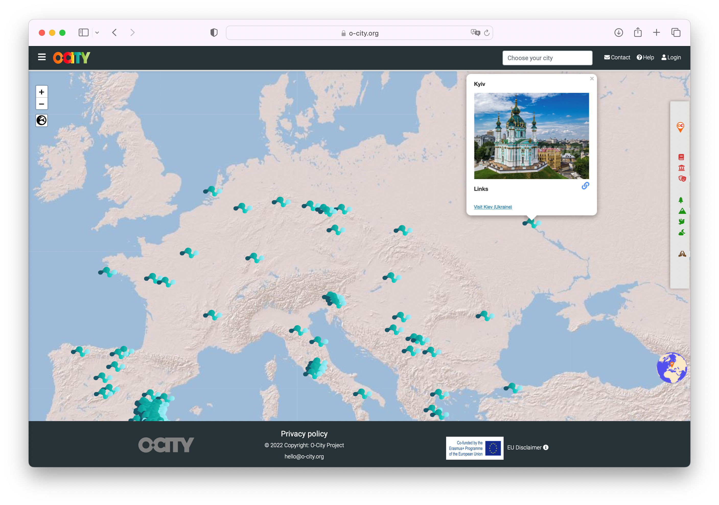 Captura de la palicación OCity