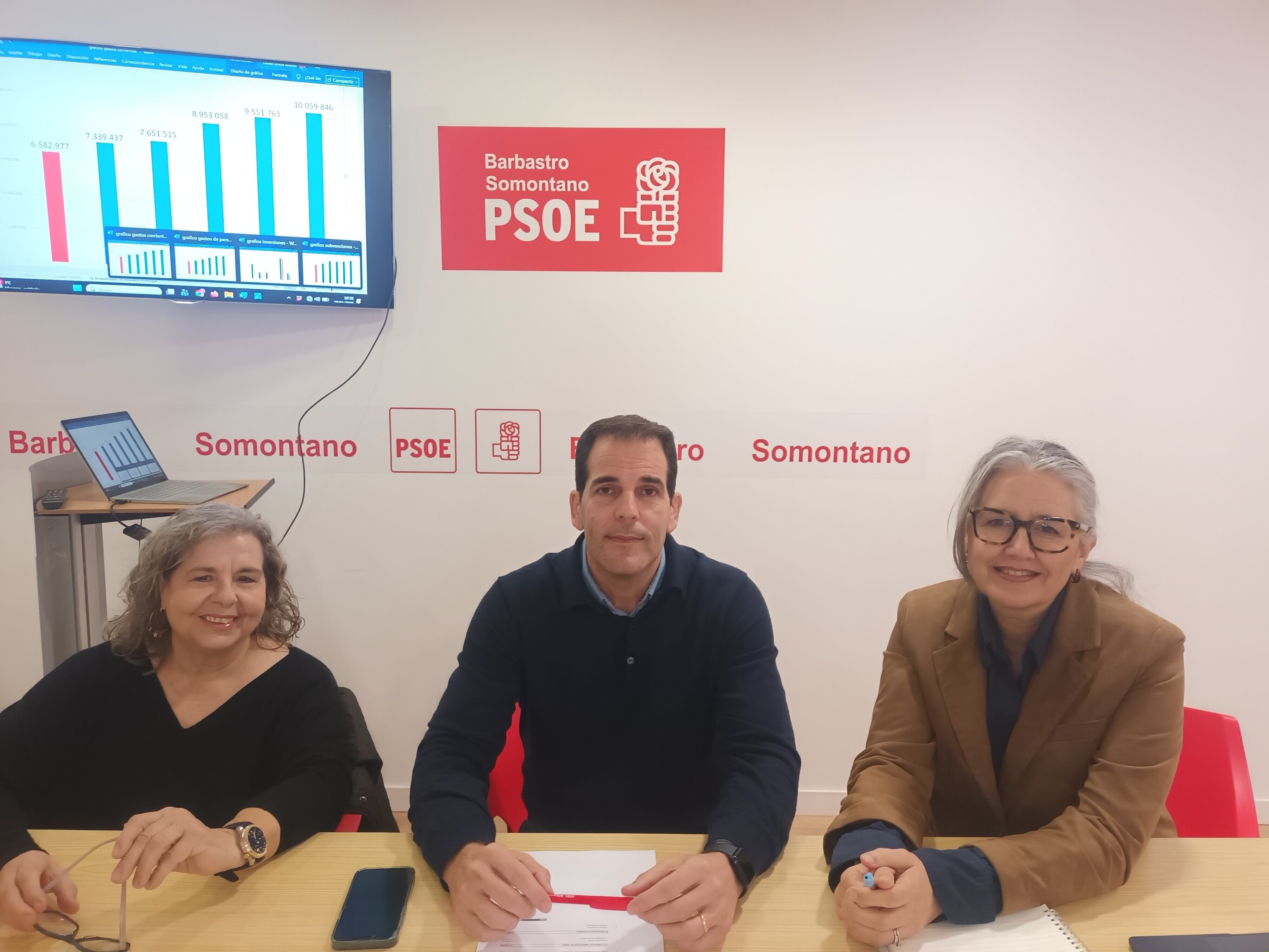 María José Grande, Dani Gracia y Raquel Latre en la rueda de prensa