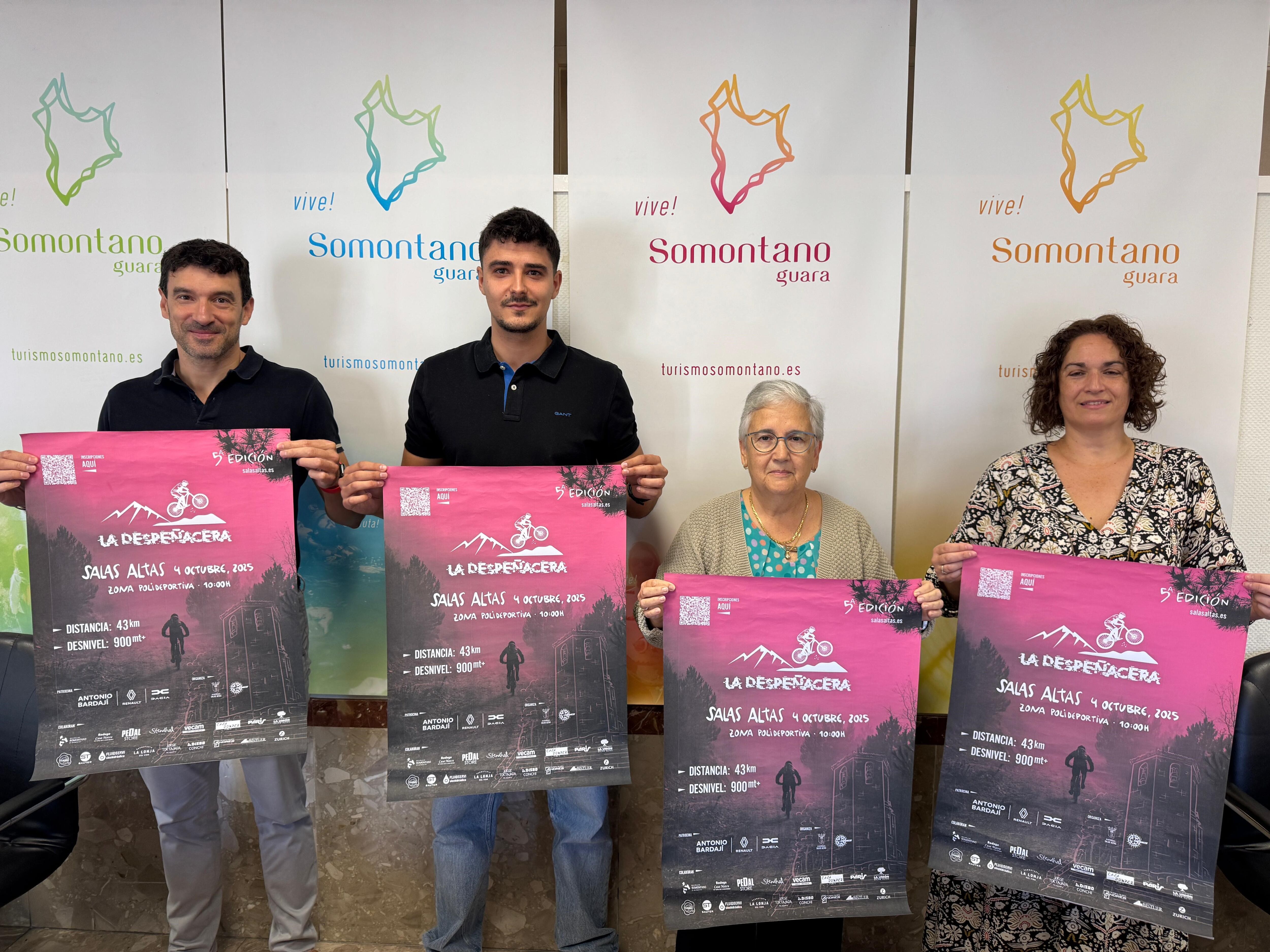 Cristian Carpi, Marcos Lacoma, Mari Carmen Obis y Ana Belén Tornil en la presentación de la prueba