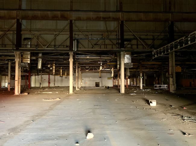 Una de las naves de Delphi de Puerto Real, en la que evidencia el proceso de saqueo y expolio al que ha sido sometido la factoría en estos 15 años