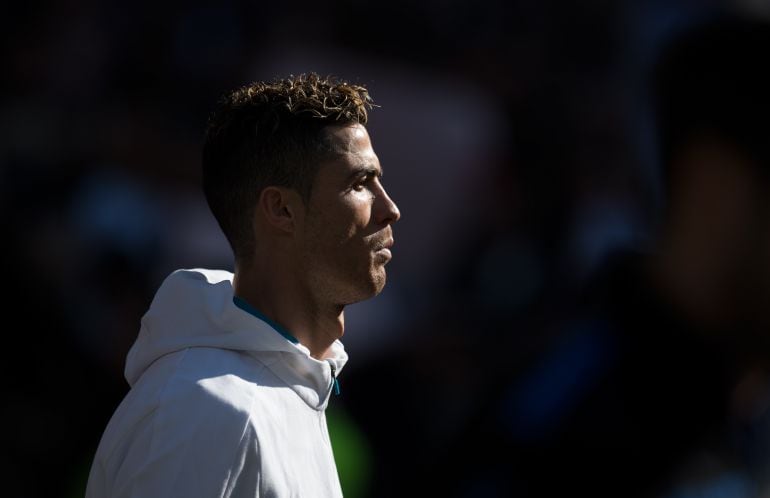 Cristiano Ronaldo, antes de un partido con el Real Madrid