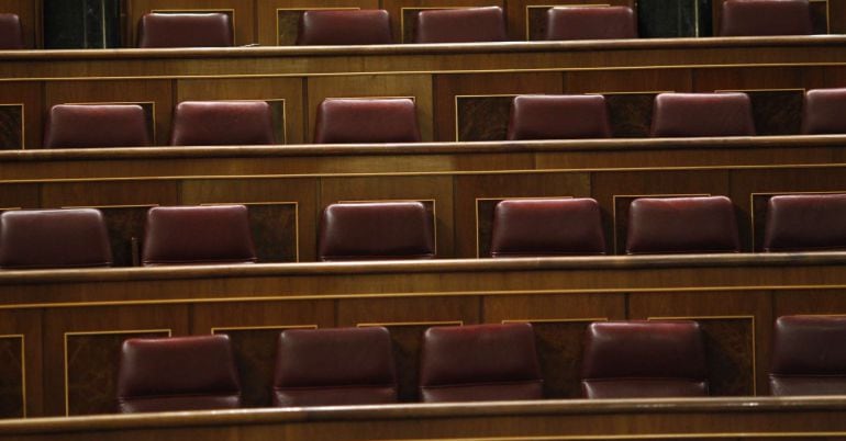 Escaños vacíos en el Congreso de los Diputados.